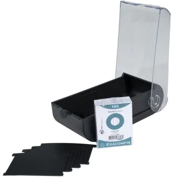 Boîte à fiches - 195 x 100 x 63 mm - A8 - Noir : EXACOMPTA Office image