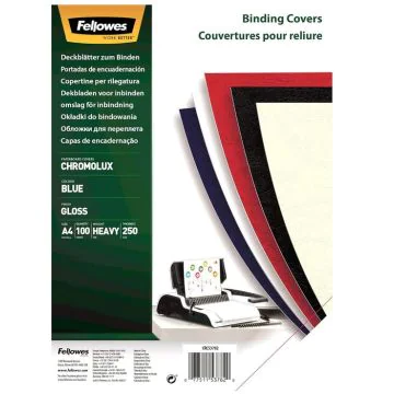 Couverture pour Reliure - Carton Blanc Chromolux FELLOWES Lot de 100 modèles