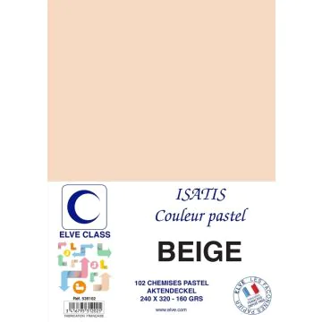 Chemise pour dossier A4 - 160 g - Beige ELVE Isatis Lot de 102