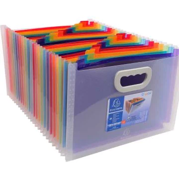 55198E EXACOMPTA : Trieur valisette extensible  - 24 compartiments - Cristal