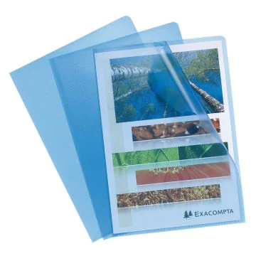 56112E  EXACOMPTA : Pochettes à coins A4 - PP12  Bleu