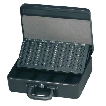 MAUL Caisse à monnaie avec monnayeur - Noir Ouverte