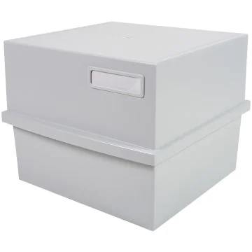 Boite pour 600 Fiches A5 avec Couvercle - Gris : EXACOMPTA photo