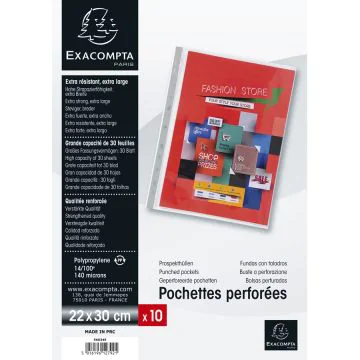 Lot de 10 Pochettes perforées pour Exagraphic - A4 EXACOMPTA Visuel