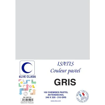 Chemise pour dossier A4 - 210 g - Gris ELVE Isatis Lot de 102