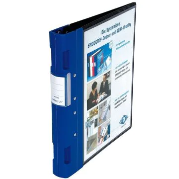Photo Classeur à 4 anneaux pour présentation Ergogrip - Dos 38 mm - Noir/Bleu WEDO