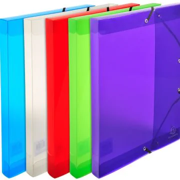 EXACOMPTA Boîtes de classement PP Crystal - Dos 40 mm Assortiment