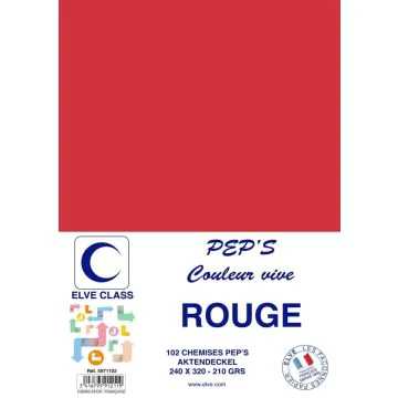 Chemise pour dossier A4 - Rouge ELVE Pep's Lot de 102