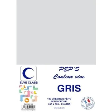 Chemise pour dossier A4 - Gris ELVE Pep's Lot de 102