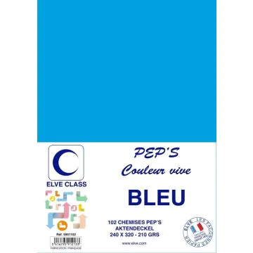 Chemise pour dossier A4 - Bleu ELVE Pep's Lot de 102