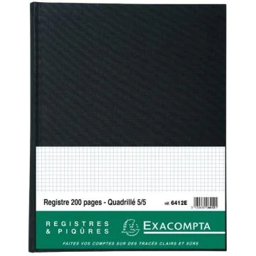 Registre - 200 pages quadrillées 320 x 250 mm EXACOMPTA 6412E 