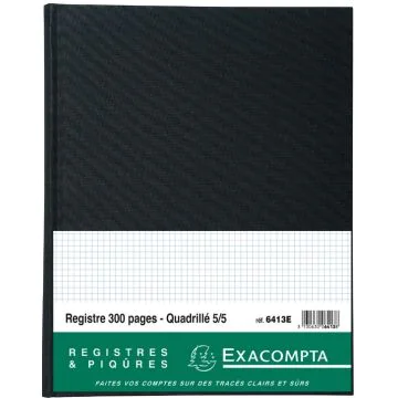Registre 300 pages quadrillées - 320 x 250 mm EXACOMPTA 6413E Modèle