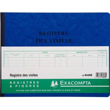 Registre des Visites (Cahier des visiteurs EXACOMPTA  6430E)
