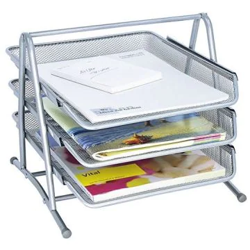 Banette Bureau à courrier 3 niveaux - Argent WEDO Office