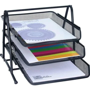 Corbeille à courrier - 3 niveaux - Noir : WEDO Office (65 801)