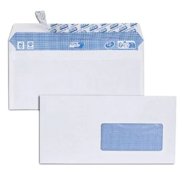 Enveloppe avec fenêtre - DL 110 x 220 mm Blanc GPV Lot de 50