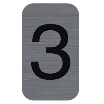 Plaque verticale adhésive de signalisation - Chiffre 3 : EXACOMPTA image