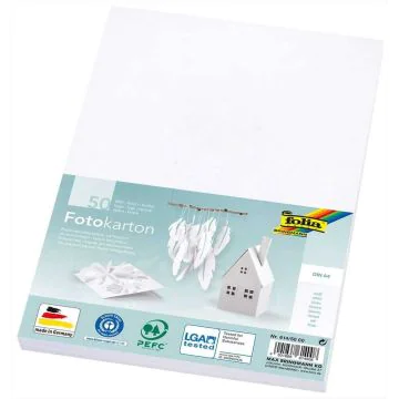 Carton de Bricolage 700 x 1000 mm - Blanc - 300 g/m² FOLIA Lot de 10