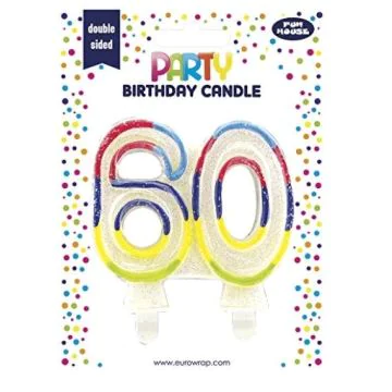Bougie d'anniversaire Chiffre 60 : CLAIREFONTAINE image