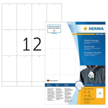 Etiquettes de prix imprimables et perforées - 93,5 x 52,5 mm - Blanc HERMA Lot de 1200