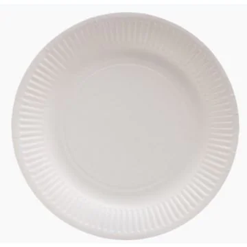 Assiette jetable en carton - Blanc - 230 mm PRO NAPPE Lot de 50