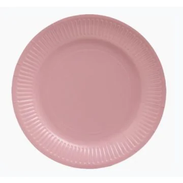 Assiette jetable en carton - Rose - 230 mm PRO NAPPE Lot de 20