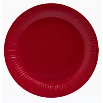 Assiette jetable en carton - Rouge - 230 mm PRO NAPPE Lot de 20