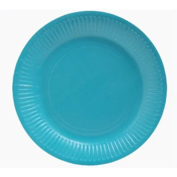 Assiette jetable en carton - Bleu turquoise - 230 mm PRO NAPPE Lot de 20