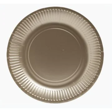 Assiette jetable en carton - Or  - 230 mm PRO NAPPE Lot de 10