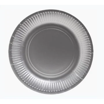 Assiette jetable en carton - Argent - 230 mm PRO NAPPE Lot de 10