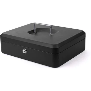 Grande Caisse à Monnaie - Noir - 300 x 240 x 90 mm : PAVO Visuel