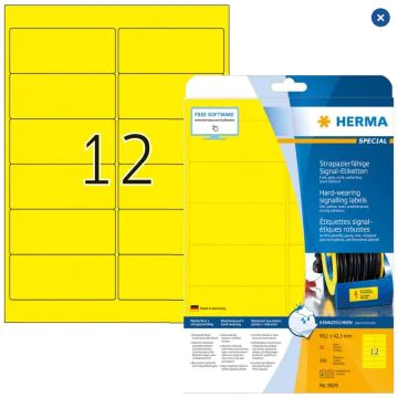 Étiquettes adhésives de signalisation - Jaune - 99,1 x 42,3 mm HERMA 8029 Signal