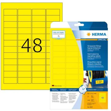 Étiquettes adhésives de signalisation - Jaune - 45,7 x 21,2 mm HERMA 8030 Signal