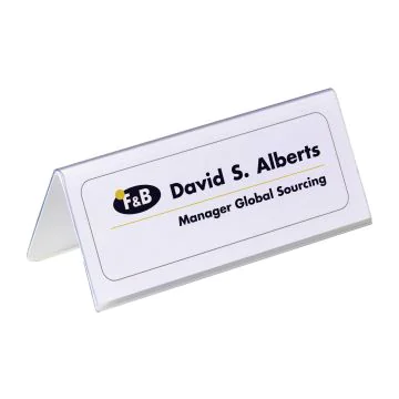 Lot de 25 Chevalets porte-nom - 150 x 61 mm - PVC Transparent : DURABLE Visuel