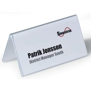 Lot de 25 Chevalets porte-nom - 100 x 52 mm - PVC Transparent : DURABLE Visuel