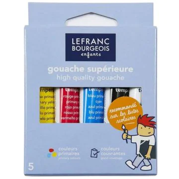 Photo Tube de Gouache 5 Couleur Primaire Lefranc 807560