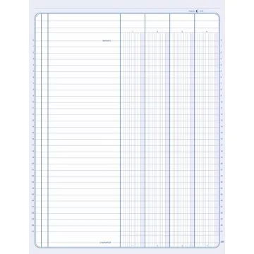 ELVE 83041 : Registre Journal de 4 colonnes 100 pages - 320 x 250 mm tracé