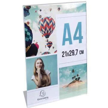 Chevalet - Présentoir incliné - A4 - Cristal : EXACOMPTA Office image