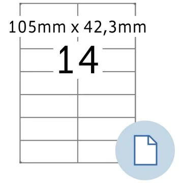 Étiquettes adhésives - 105 x 42,3 mm - Blanc : HERMA Dataprint Lot de 7000 Image