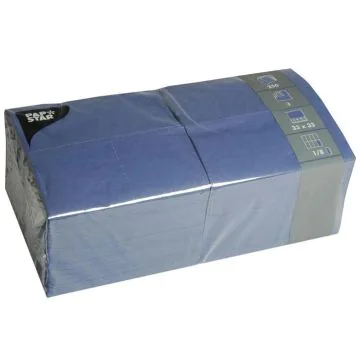 Serviettes de table bistro - 330 x 330 mm - Bleu Foncé PAP STAR