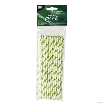Pailles en papier - 200 mm - Assortiment : PAP STAR Pure Dots Lot de 25 Visuel