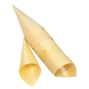 Photo Cornet en bois pour aliments - 85 x 45 mm PAP STAR Pure