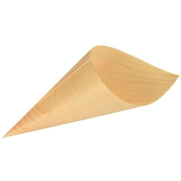 Photo Cornet en bois pour aliments - 180 x 95 mm PAP STAR Pure
