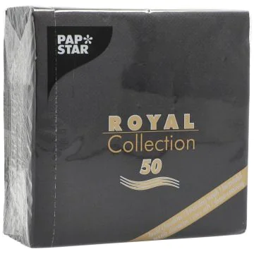 Photo Serviettes de table en papier - 250 x 250 mm - Noir PAP STAR Royal