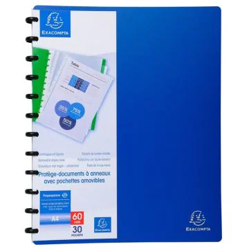 Protège-documents amovibles à anneaux de 60 vues - Bleu EXACOMPTA Image