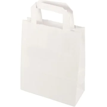 Sac en Papier - 220 x 100 x 280 mm - Kraft Blanc PAPSTAR Lot de 50 sachet