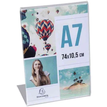 Porte-Nom - Chevalet incliné - Vertical - A7 - Cristal : EXACOMPTA Office image