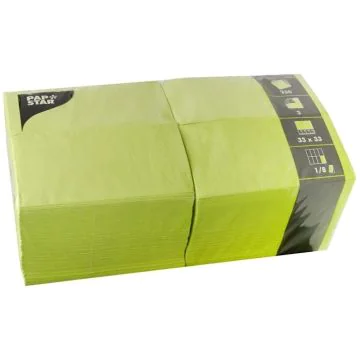 Serviettes de table bistro - 330 x 330 mm - Vert PAP STAR