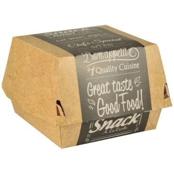 Photo Boîte à burger - 155 x 155 x 90 mm PAP STAR Pure 