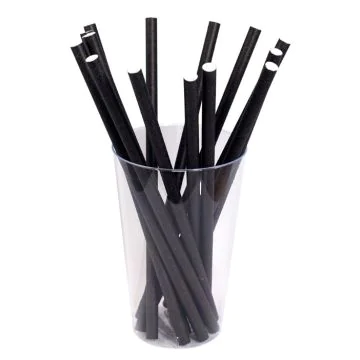 Pailles en papier - 210 mm - Noir : PAP STAR Pure Lot de 100 Modèle